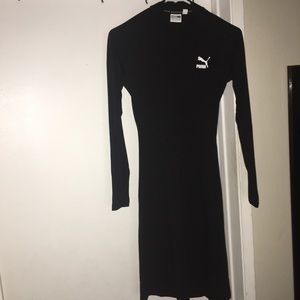 Puma Black Long Sleeve Knee Length Dress
